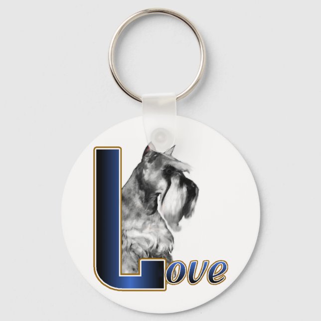 Miniature Schnauzer LOVE Keychain (Front)