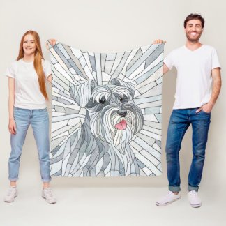 Miniature Schnauzer Mosaic art Fleece Blanket