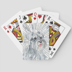 Miniature Schnauzer Mosaic art Playing Cards