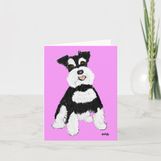 Miniature Schnauzer Note Card (Front)