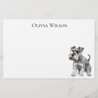 Miniature Schnauzer on custom stationary |  Stationery