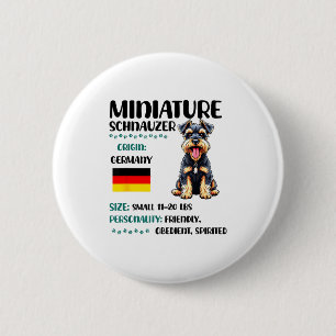 Miniature Schnauzer Origin Funny Mini Schnauzer Lo 2 Inch Round Button