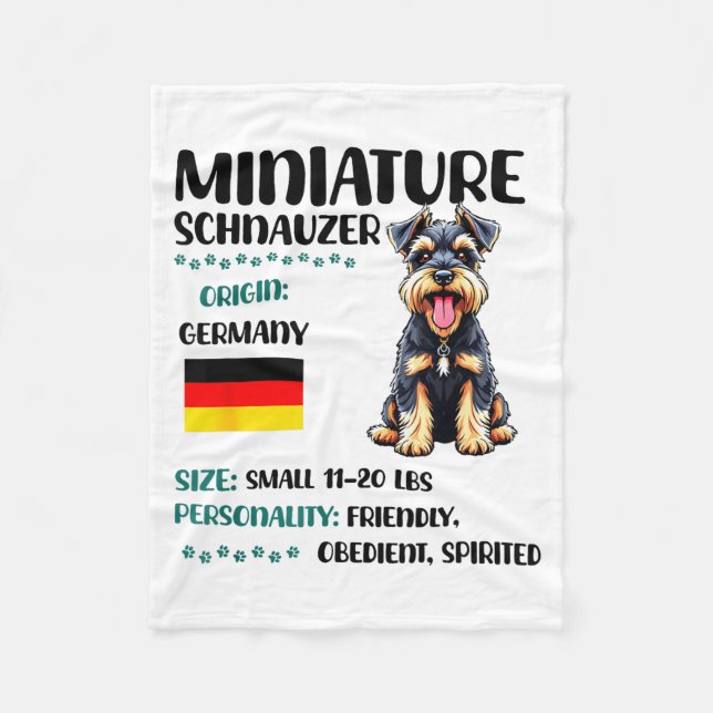 Miniature Schnauzer Origin Funny Mini Schnauzer Lo Fleece Blanket (Front)