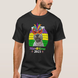 Miniature Schnauzer Party Dog Mardi Gras 2023 T-Shirt