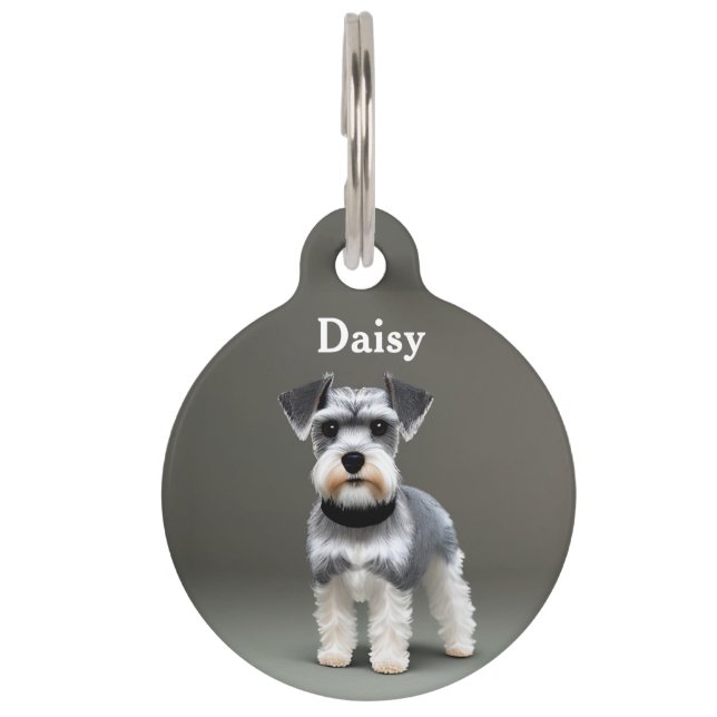 Miniature Schnauzer Personalize Pet Tag (Front)