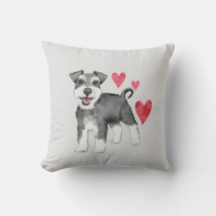 Miniature Schnauzer Personalized with Name Year Throw Pillow