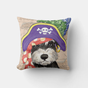 Miniature Schnauzer Pirate Throw Pillow