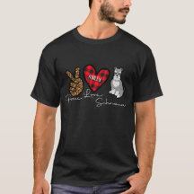 Miniature Schnauzer Plaid Peace Love Cute Dog