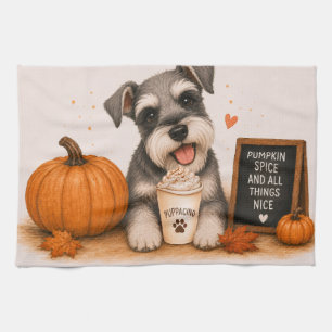 Miniature Schnauzer Pumpkin Spice Kitchen Towel