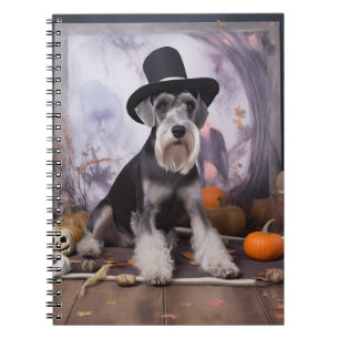 Miniature Schnauzer Pumpkins Halloween Scary  Notebook