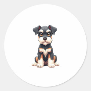 Miniature Schnauzer Puppy (1) Classic Round Sticker