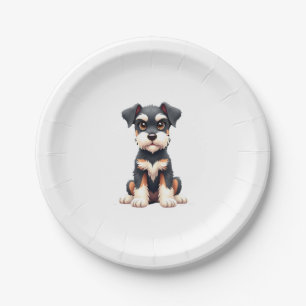 Miniature Schnauzer Puppy (1) Paper Plate