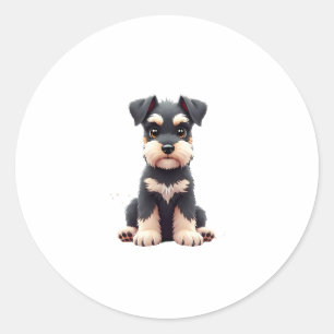 Miniature Schnauzer Puppy (2) Classic Round Sticker
