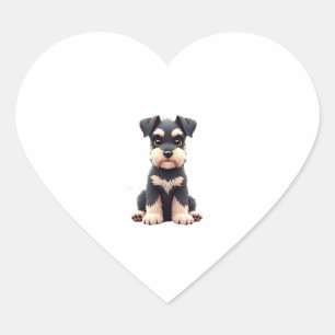 Miniature Schnauzer Puppy (2) Heart Sticker
