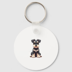 Miniature Schnauzer Puppy  (2) Keychain