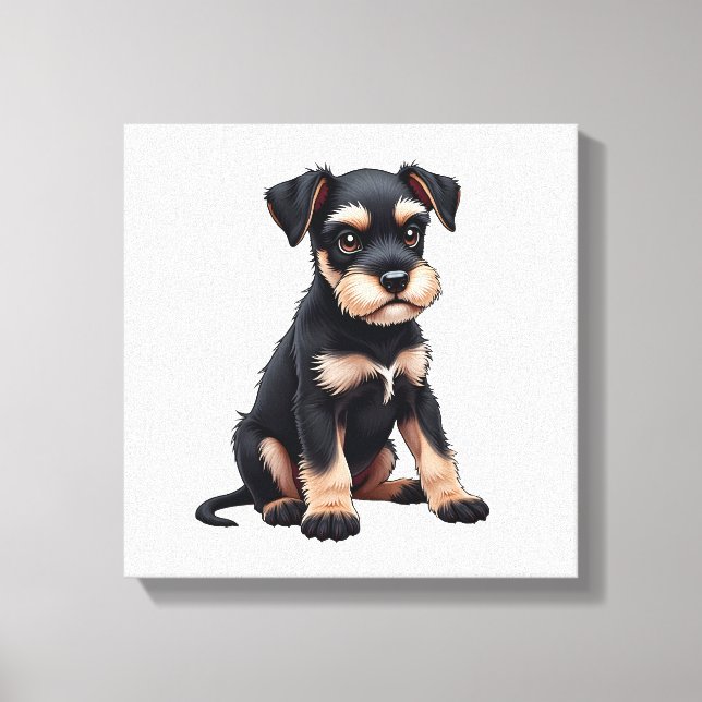 Miniature Schnauzer Puppy  (3) Canvas Print (Front)