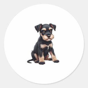 Miniature Schnauzer Puppy (3) Classic Round Sticker