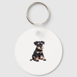 Miniature Schnauzer Puppy  (3) Keychain
