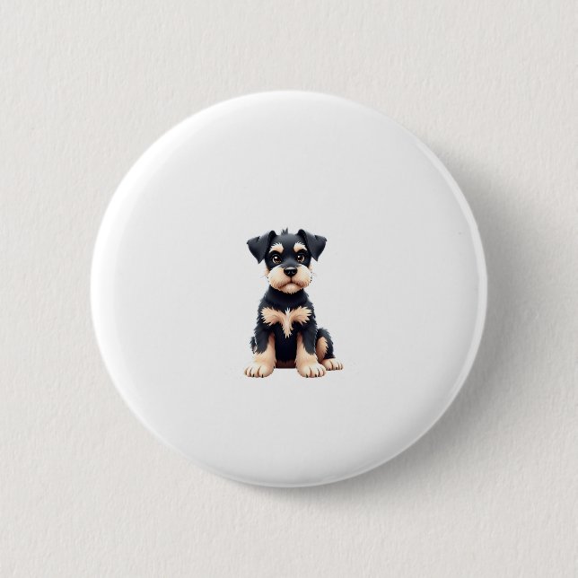 Miniature Schnauzer Puppy  (4) 2 Inch Round Button (Front)