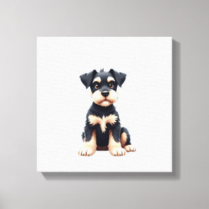 Miniature Schnauzer Puppy  (4) Canvas Print