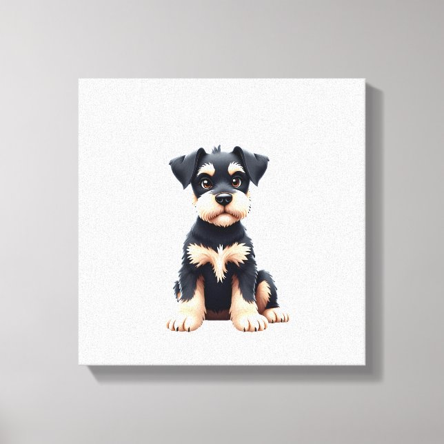 Miniature Schnauzer Puppy  (4) Canvas Print (Front)