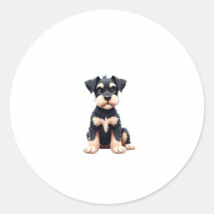 Miniature Schnauzer Puppy (4) Classic Round Sticker