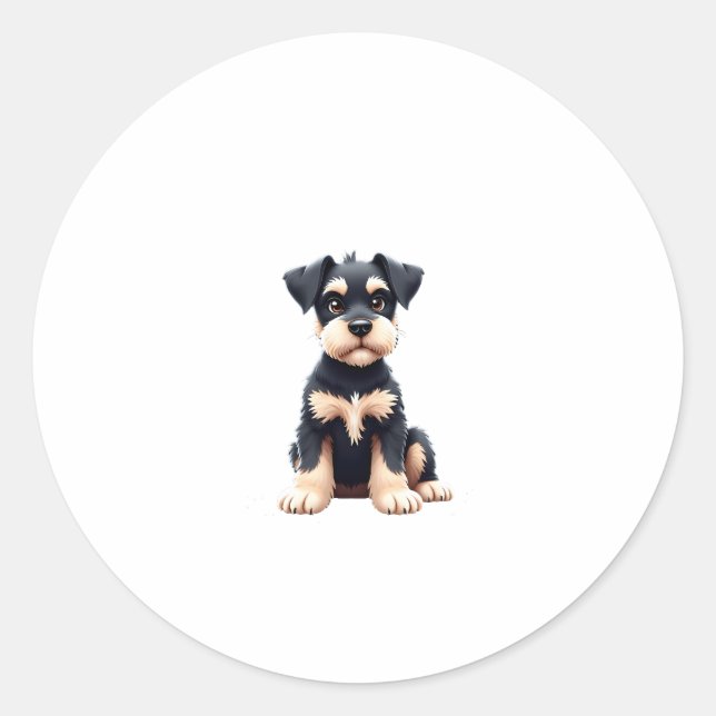 Miniature Schnauzer Puppy  (4) Classic Round Sticker (Front)