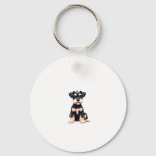Miniature Schnauzer Puppy  (4) Keychain