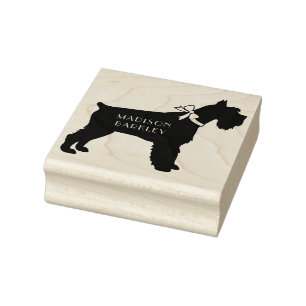 Miniature Schnauzer Puppy Dog  Rubber Stamp