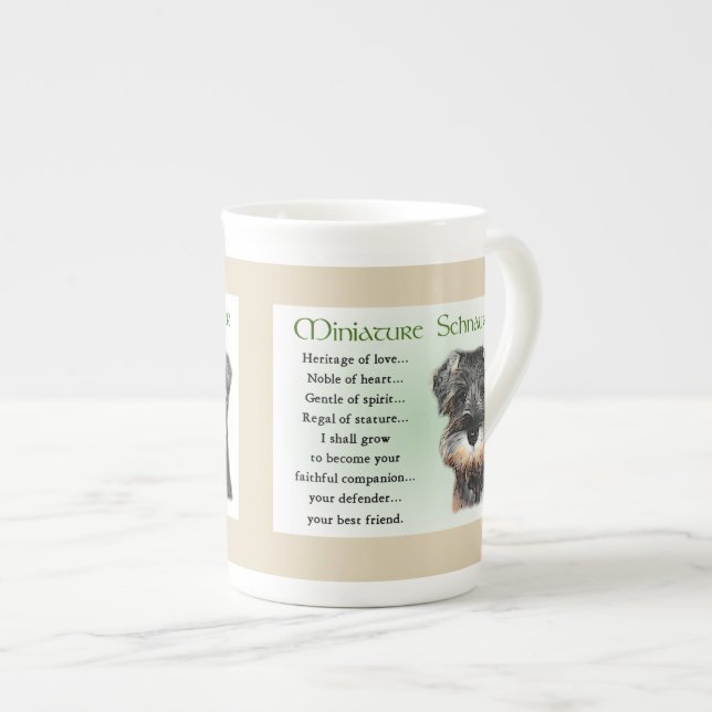 Miniature Schnauzer Puppy Heritage Bone China Mug (Front Right)