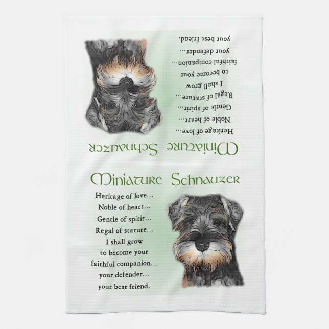 Miniature Schnauzer Puppy Heritage Kitchen Towel (Vertical)