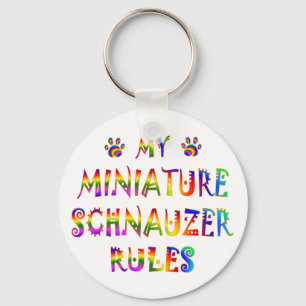 Miniature Schnauzer Rules Fun Keychain