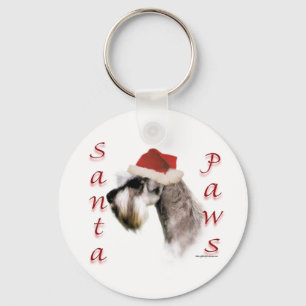 Miniature Schnauzer Santa Paws Keychain