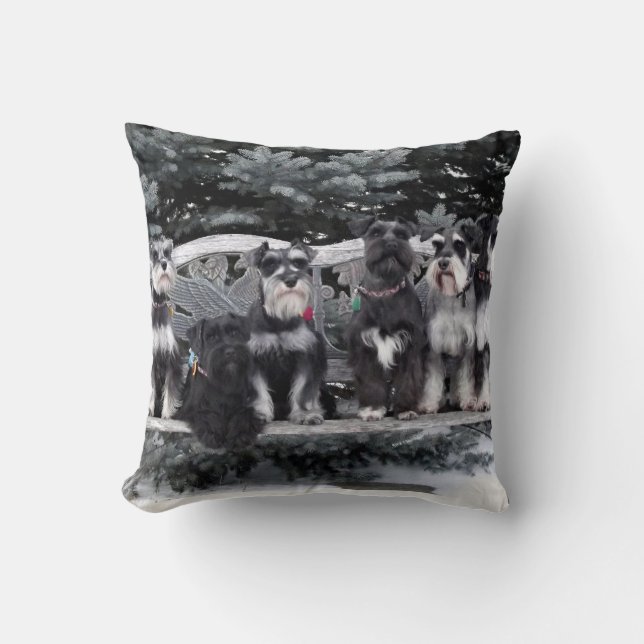Miniature Schnauzer Throw Pillow (Front)