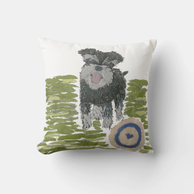 Miniature Schnauzer Throw Pillow (Front)