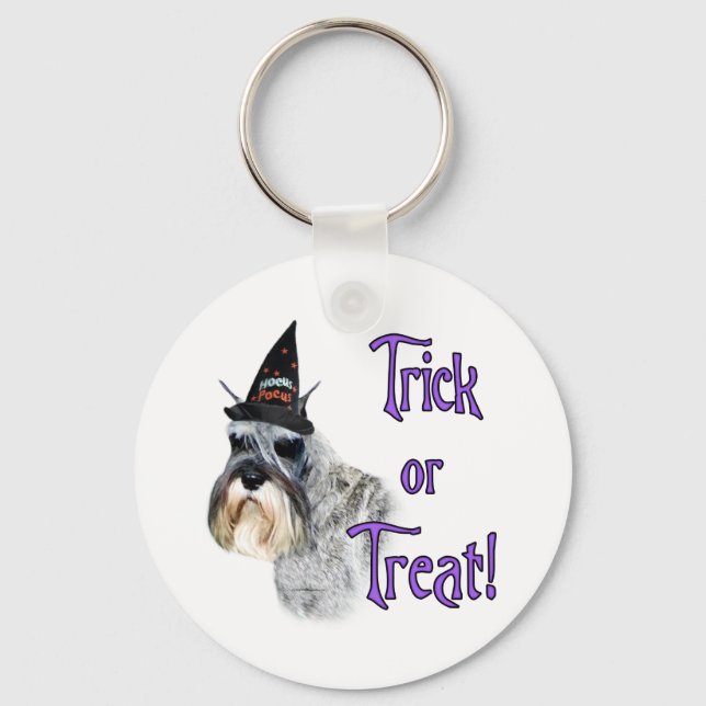 Miniature Schnauzer Trick Keychain (Front)