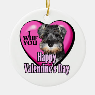 Miniature Schnauzer Valentine's Day Ceramic Ornament