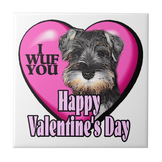 Miniature Schnauzer Valentine's Day Tile (Front)