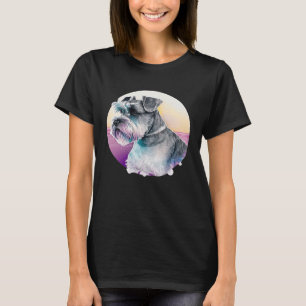 Miniature Schnauzer Vaporwave Retrowave Aesthetic T-Shirt