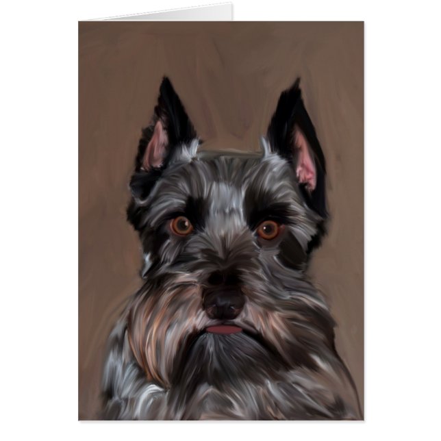 Miniature Schnauzer Water Colour Art Painting (Front)