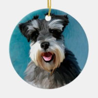 Miniature Schnauzer Water Colour Art Painting