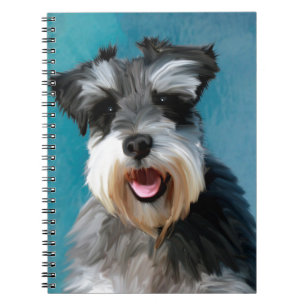 Miniature Schnauzer Water Colour Art Painting Notebook