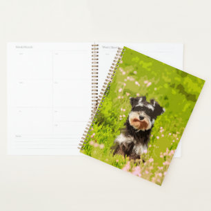 Miniature Schnauzer Water Colour Art Painting Planner