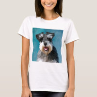 Miniature Schnauzer Water Colour Art Painting