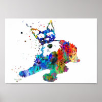 Miniature schnauzer, watercolor Miniature schnauze