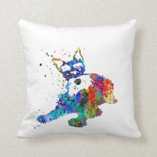 Miniature schnauzer, watercolor Miniature schnauze Throw Pillow