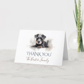 Miniature Schnauzer Watercolor Thank You Card