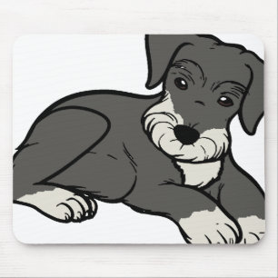 miniature schnuazuer salt and pepper cartoon mouse pad