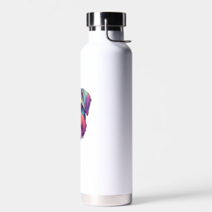 Miniature Shining Schnauzer Neon Retro Sticker Water Bottle