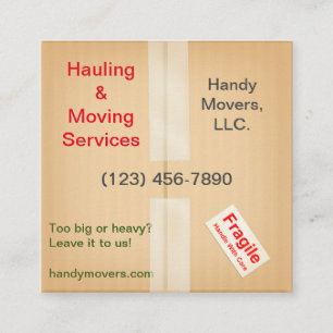 Miniature Shipping Box Handyman Hauling Moving  Square Business Card